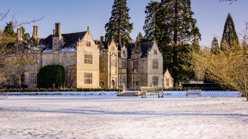 Wakehurst mansion in the snow